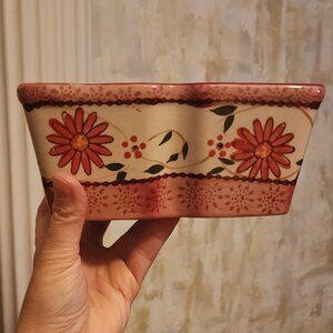 Dish, ovenware or trinket dish floral 90s